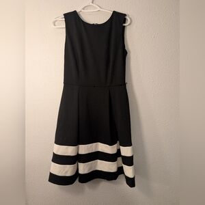 Calvin Klein Black Dress with White Stripes size 4
